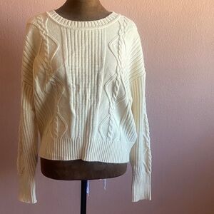 DKNY Cream Cable Knit Sweater